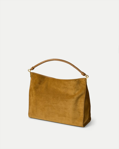 Vida Suede Shoulder Bag in Tan Acorn - Veronica Beard Essential