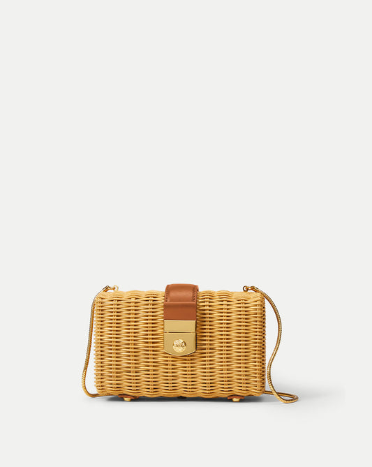 Veronica Beard Lock Box Clutch in Natural Wicker/Hazelwood - Veronica Beard Hot Sale