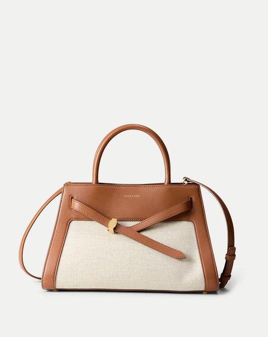Veronica Beard Canvas Dash Bag in Linen & Tan - Veronica Beard Special Offer