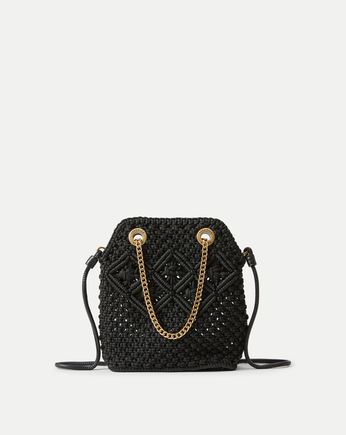 Small Veronica Beard Macramé Slouch Bag in Black - Veronica Beard Popular