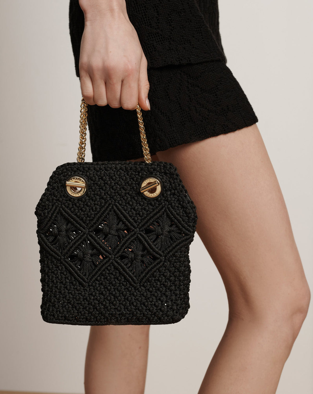 Small Veronica Beard Macramé Slouch Bag in Black - Veronica Beard Popular
