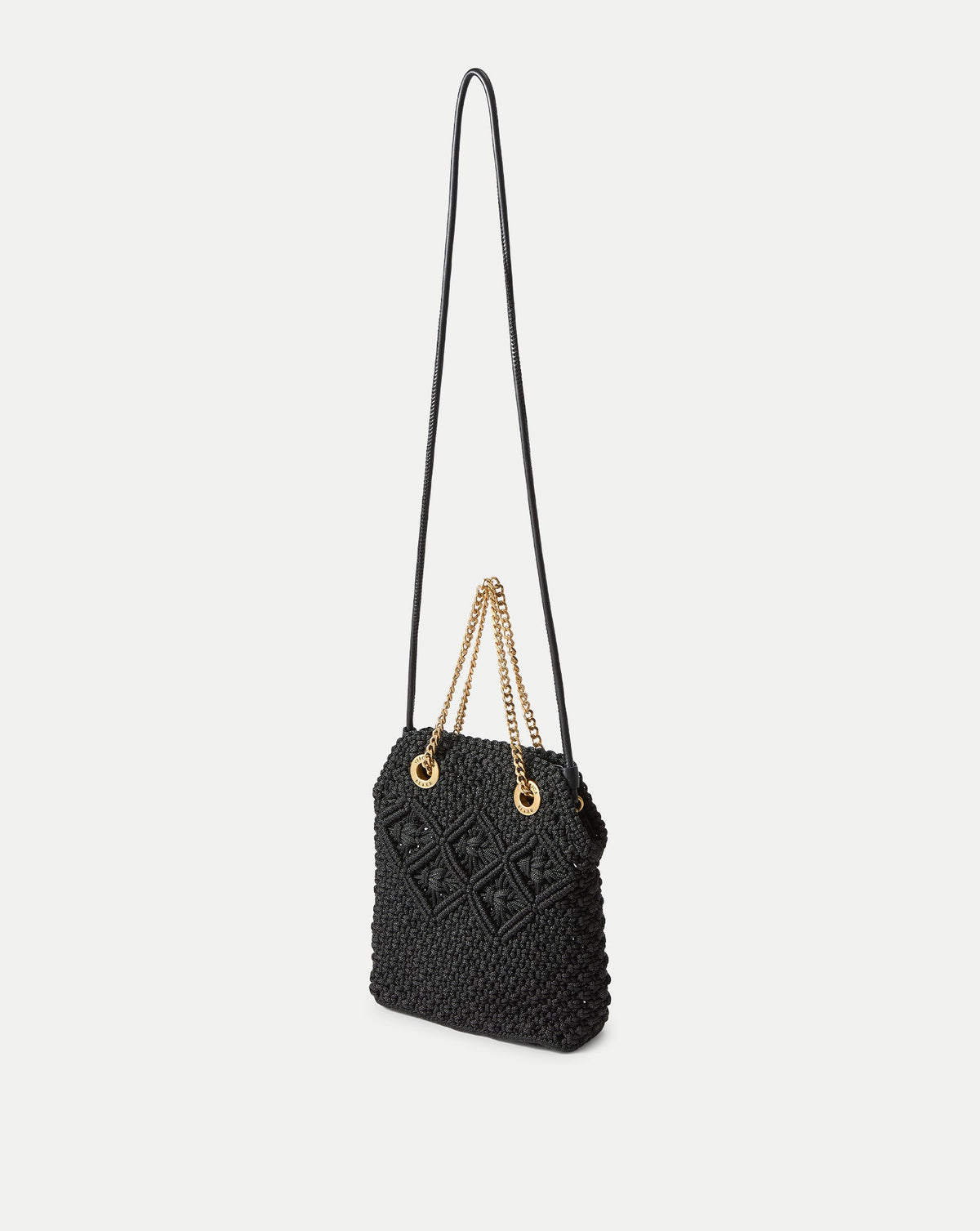 Small Veronica Beard Macramé Slouch Bag in Black - Veronica Beard Popular