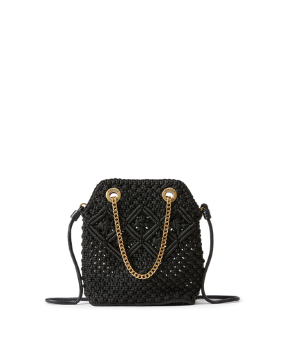 Small Veronica Beard Macramé Slouch Bag in Black - Veronica Beard Popular