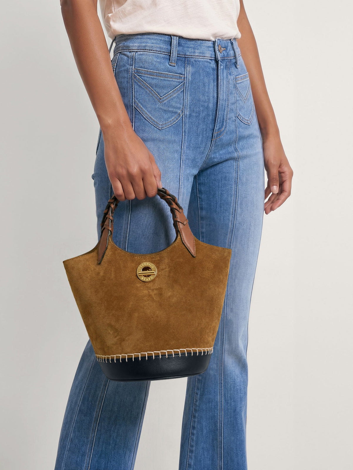 Suede Anchor Bag in Acorn Multi - Veronica Beard Top Pick