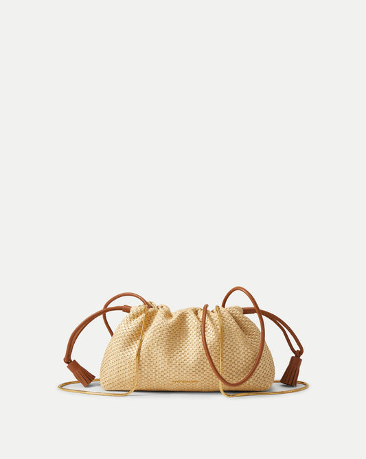 Small Veronica Beard Raffia Stash Bag in Hazelwood/Natural - Veronica Beard Essential
