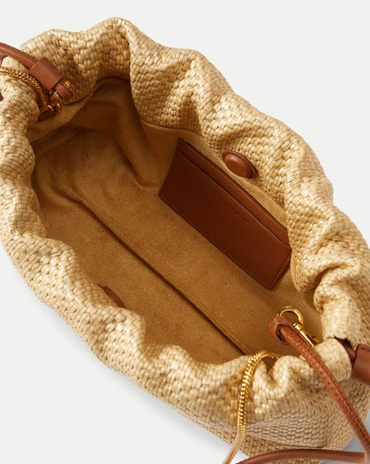 Small Veronica Beard Raffia Stash Bag in Hazelwood/Natural - Veronica Beard Essential