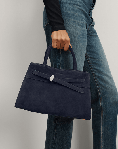 Veronica Beard Dash Bag in Navy Seude - Veronica Beard Exclusive