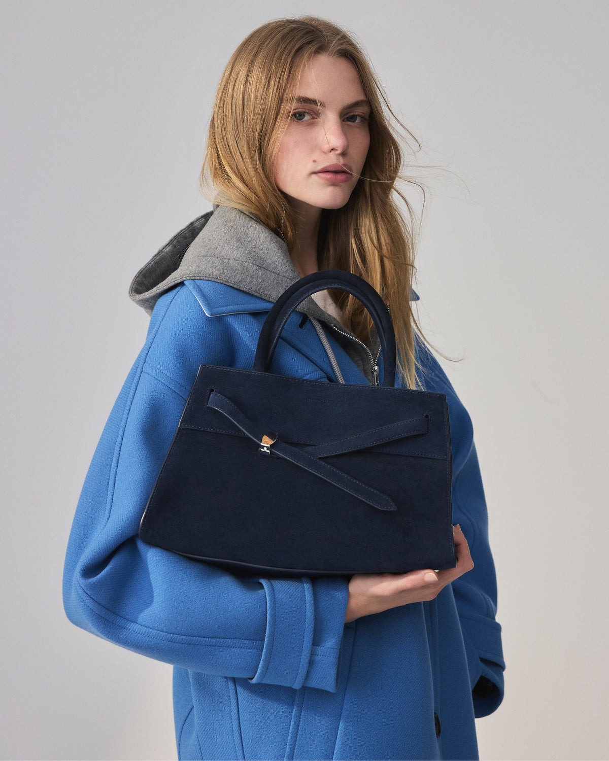 Veronica Beard Dash Bag in Navy Seude - Veronica Beard Exclusive