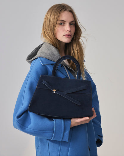 Veronica Beard Dash Bag in Navy Seude - Veronica Beard Exclusive