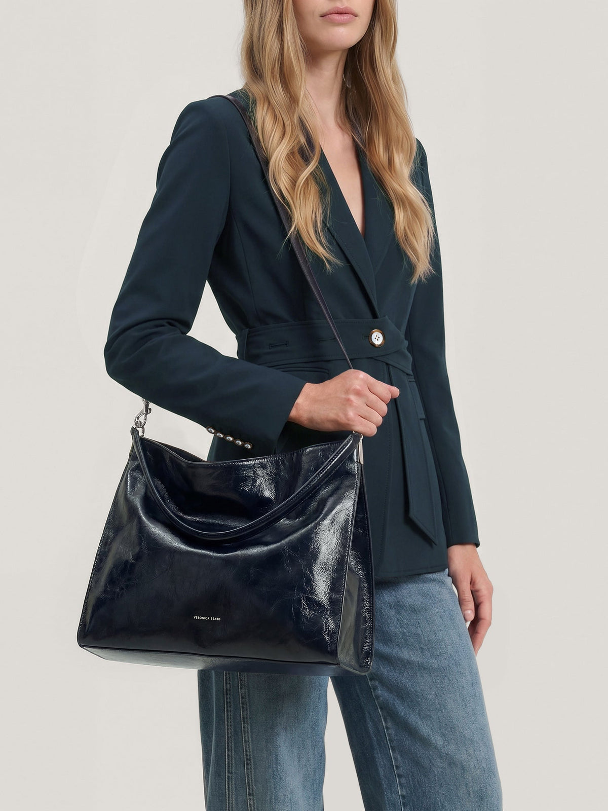 Vida Shoulder Bag in Navy - Veronica Beard Popular