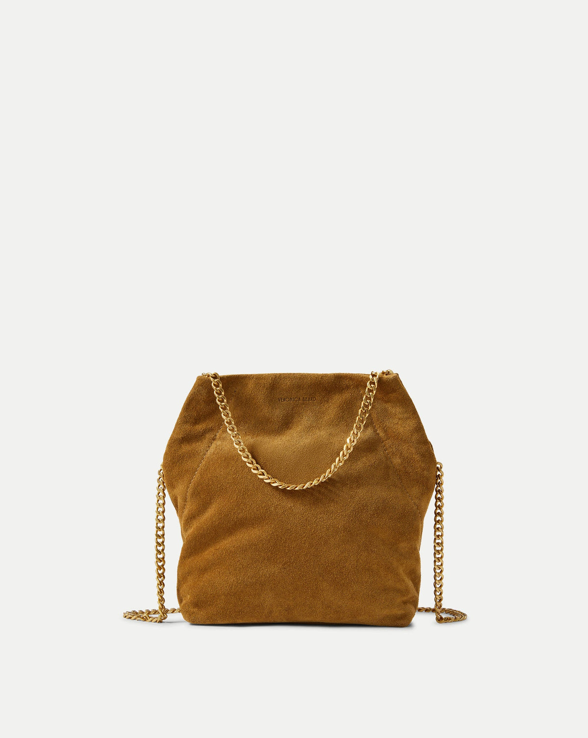 Small Veronica Beard Suede Slouch Bag in Acorn - Veronica Beard New