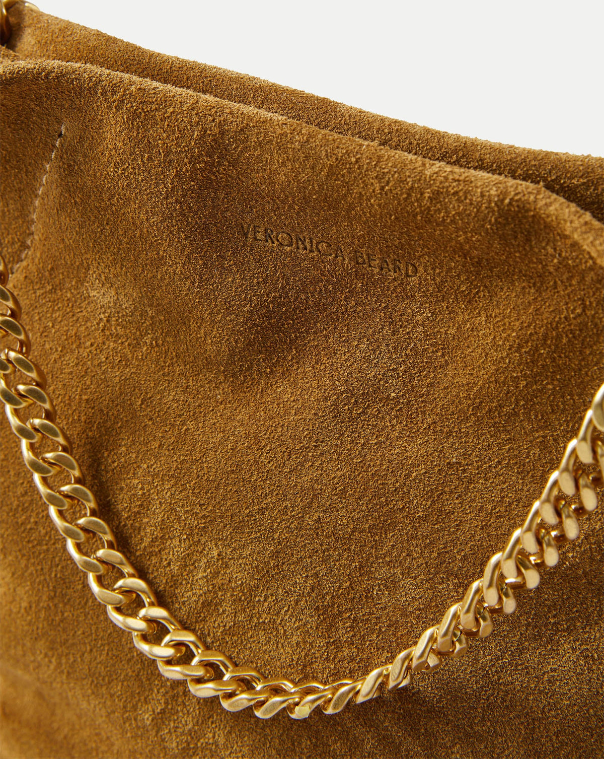 Small Veronica Beard Suede Slouch Bag in Acorn - Veronica Beard New