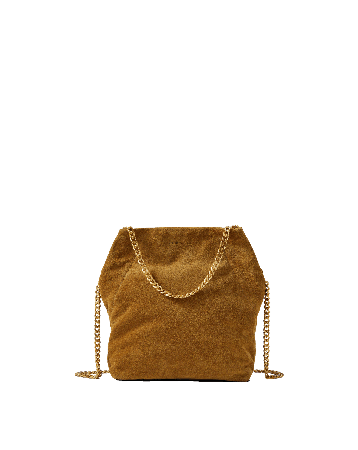 Small Veronica Beard Suede Slouch Bag in Acorn - Veronica Beard New
