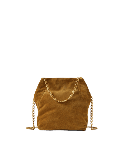 Small Veronica Beard Suede Slouch Bag in Acorn - Veronica Beard New