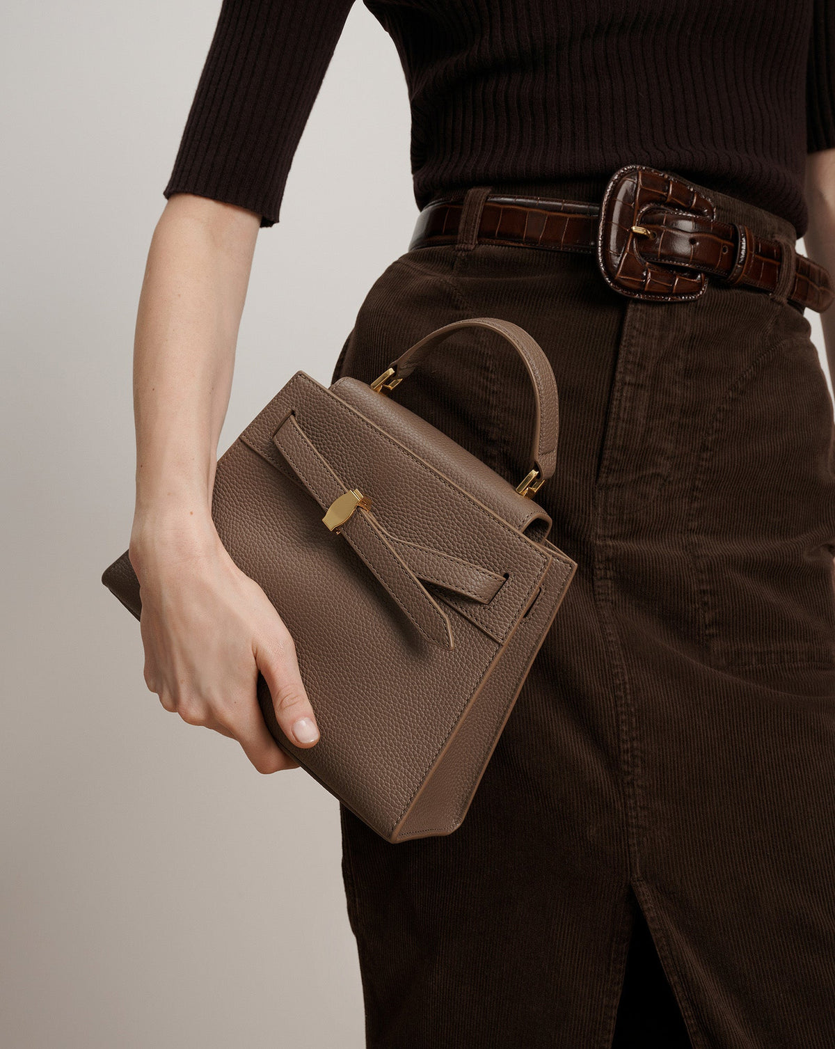 Veronica Beard Dash Top-Handle Bag in Light Brown Bark - Veronica Beard Sale