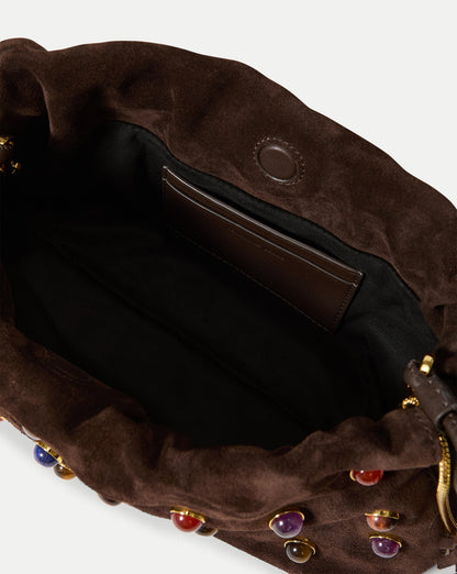 Small Embellished Veronica Beard Stash Bag in Brown - Veronica Beard Best Price