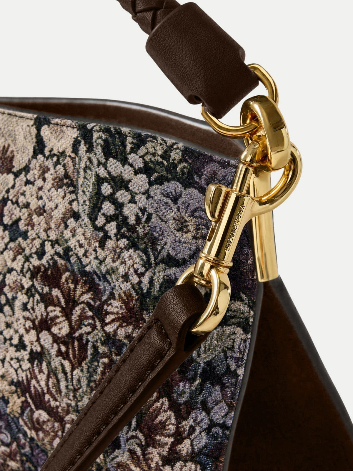 Brocade Vida Shoulder Bag in Floral Tapestry Print Dark Eggplant Multi - Veronica Beard Value