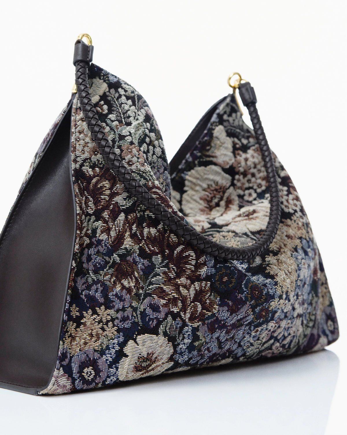 Brocade Vida Shoulder Bag in Floral Tapestry Print Dark Eggplant Multi - Veronica Beard Value