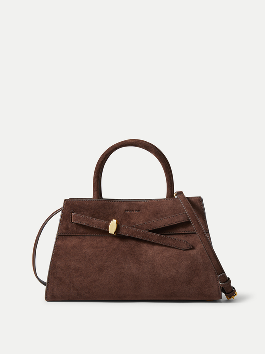 Veronica Beard Suede Dash Bag in Espresso Dark Brown - Veronica Beard Premium