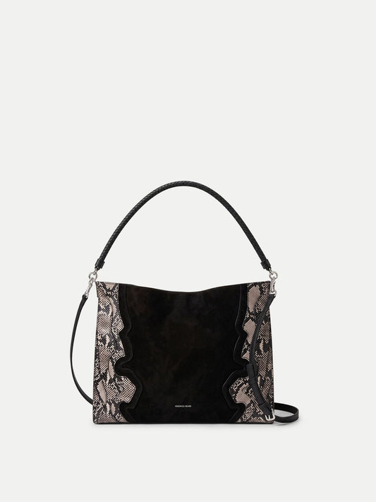 Vida Shoulder Bag in Black Suede Multi - Veronica Beard Great Value