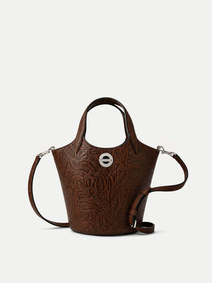 Embossed Anchor Bag in Chocolate - Veronica Beard Trending