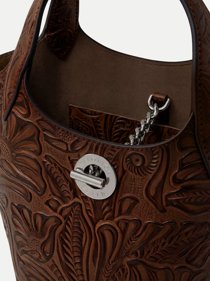Embossed Anchor Bag in Chocolate - Veronica Beard Trending