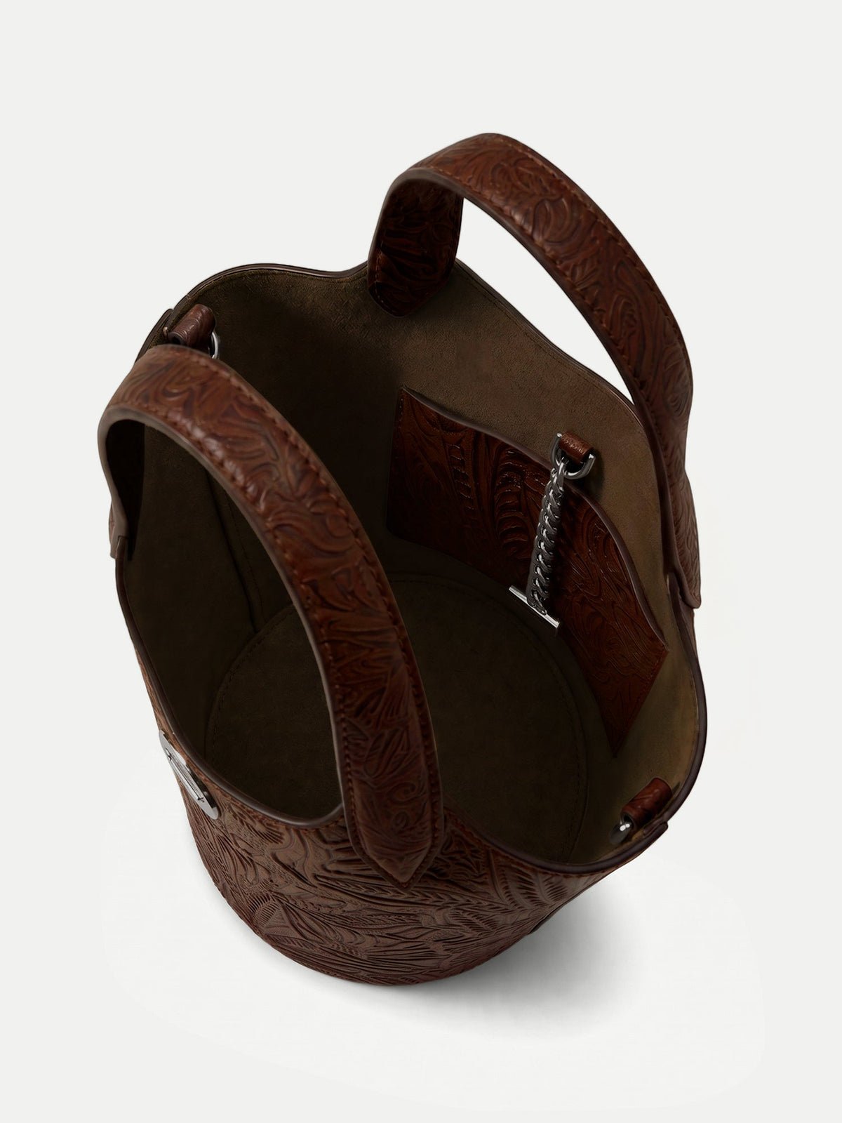 Embossed Anchor Bag in Chocolate - Veronica Beard Trending