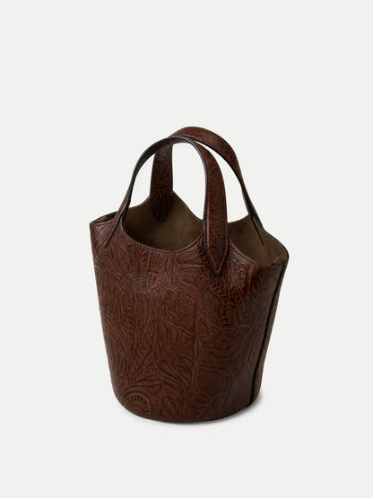 Embossed Anchor Bag in Chocolate - Veronica Beard Trending