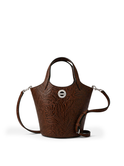 Embossed Anchor Bag in Chocolate - Veronica Beard Trending