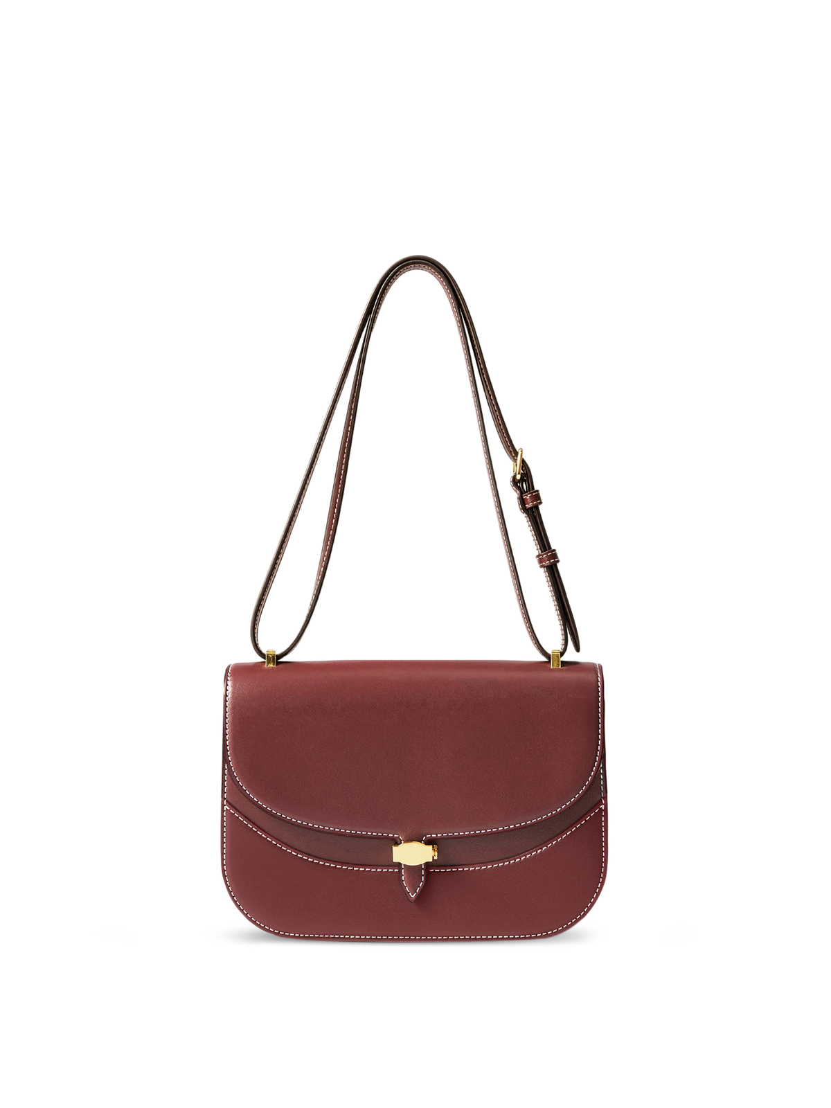 Dash Saddle Bag in Burgundy Leather - Veronica Beard Classic