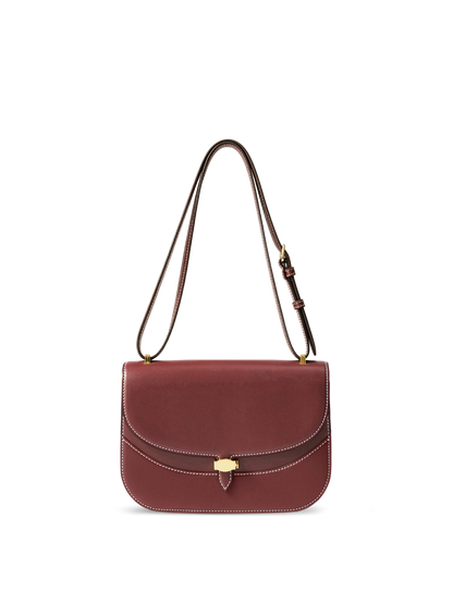 Dash Saddle Bag in Burgundy Leather - Veronica Beard Classic
