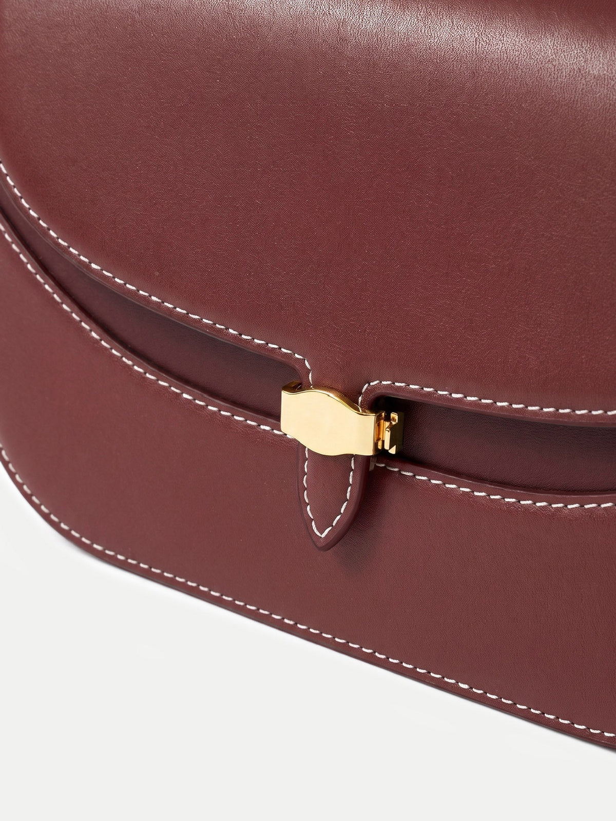Dash Saddle Bag in Burgundy Leather - Veronica Beard Classic