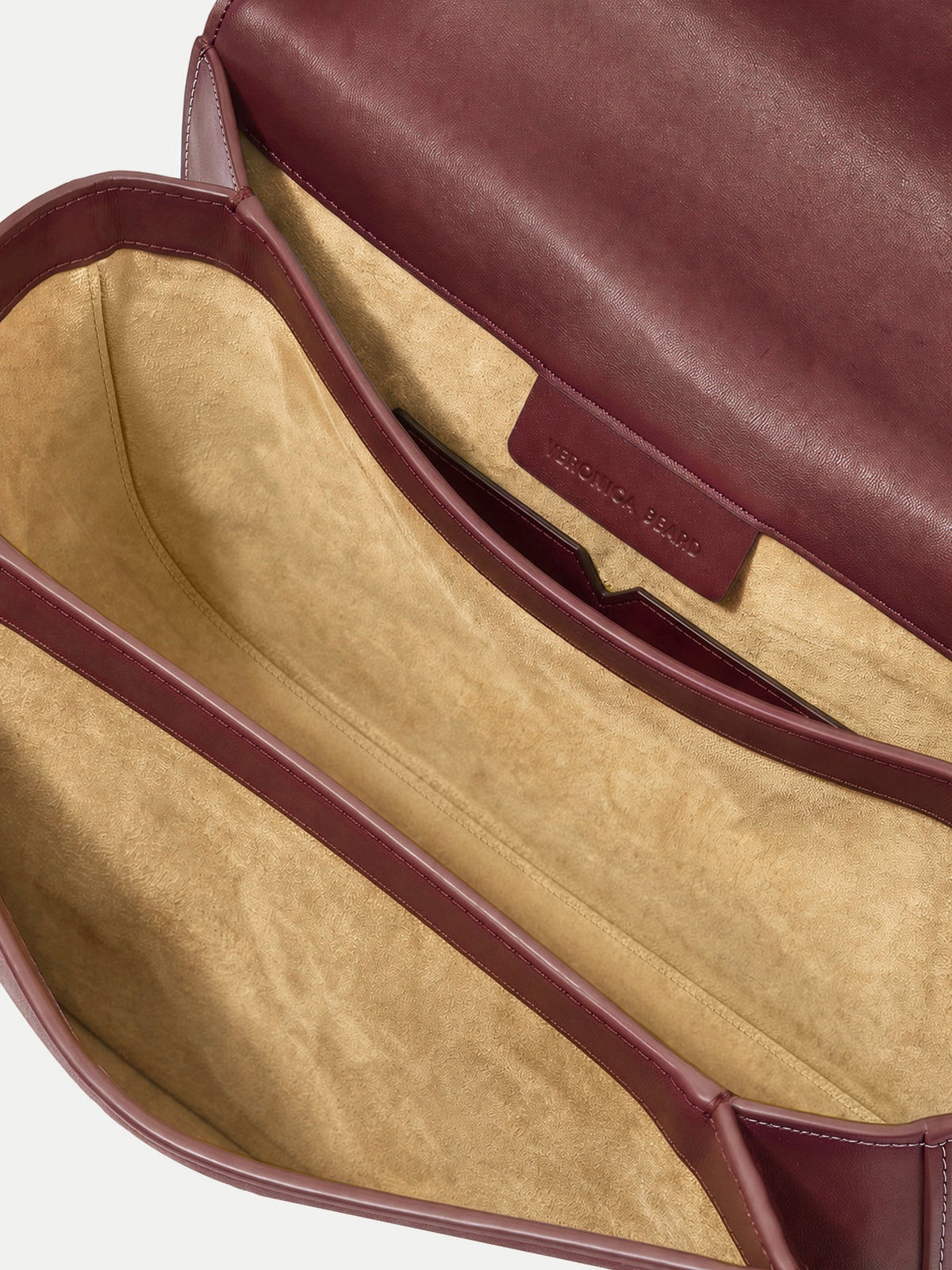 Dash Saddle Bag in Burgundy Leather - Veronica Beard Classic