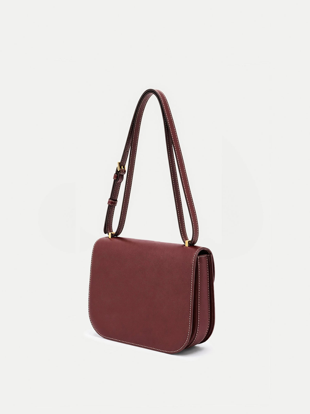 Dash Saddle Bag in Burgundy Leather - Veronica Beard Classic