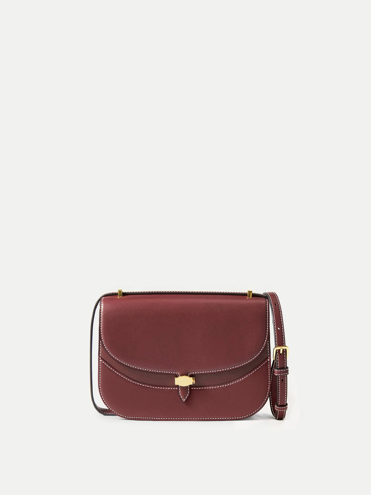 Dash Saddle Bag in Burgundy Leather - Veronica Beard Classic