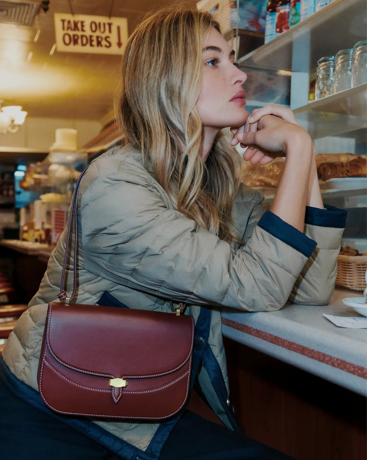 Dash Saddle Bag in Burgundy Leather - Veronica Beard Classic