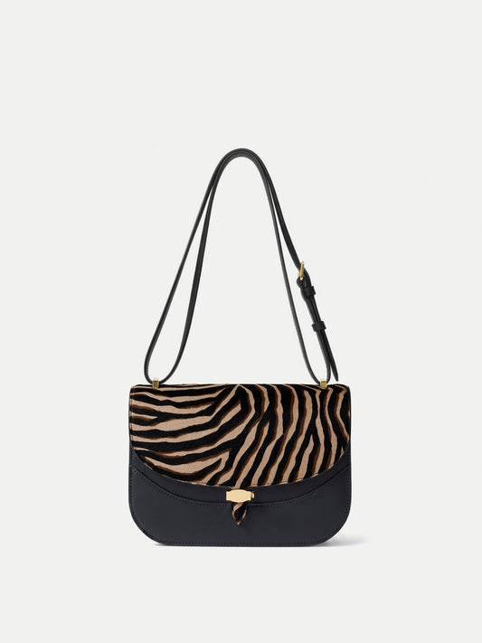 Calf-Hair Dash Saddle Bag in Zebra Print - Veronica Beard Best Price