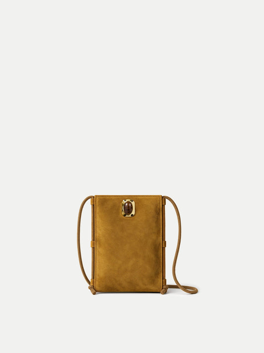 Tether Crossbody Bag in Tan Suede - Veronica Beard Trending