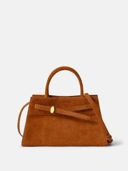Veronica Beard Suede Dash Bag in Tobacco Brown - Veronica Beard New
