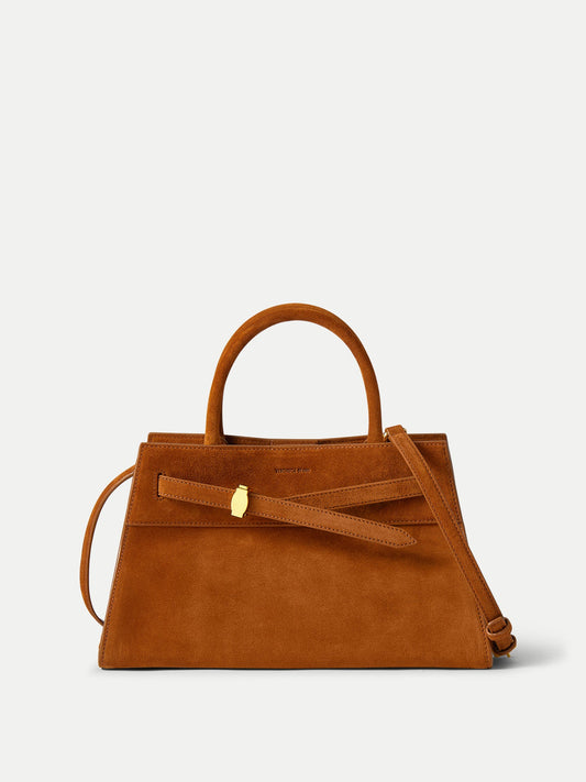 Veronica Beard Suede Dash Bag in Tobacco Brown - Veronica Beard New