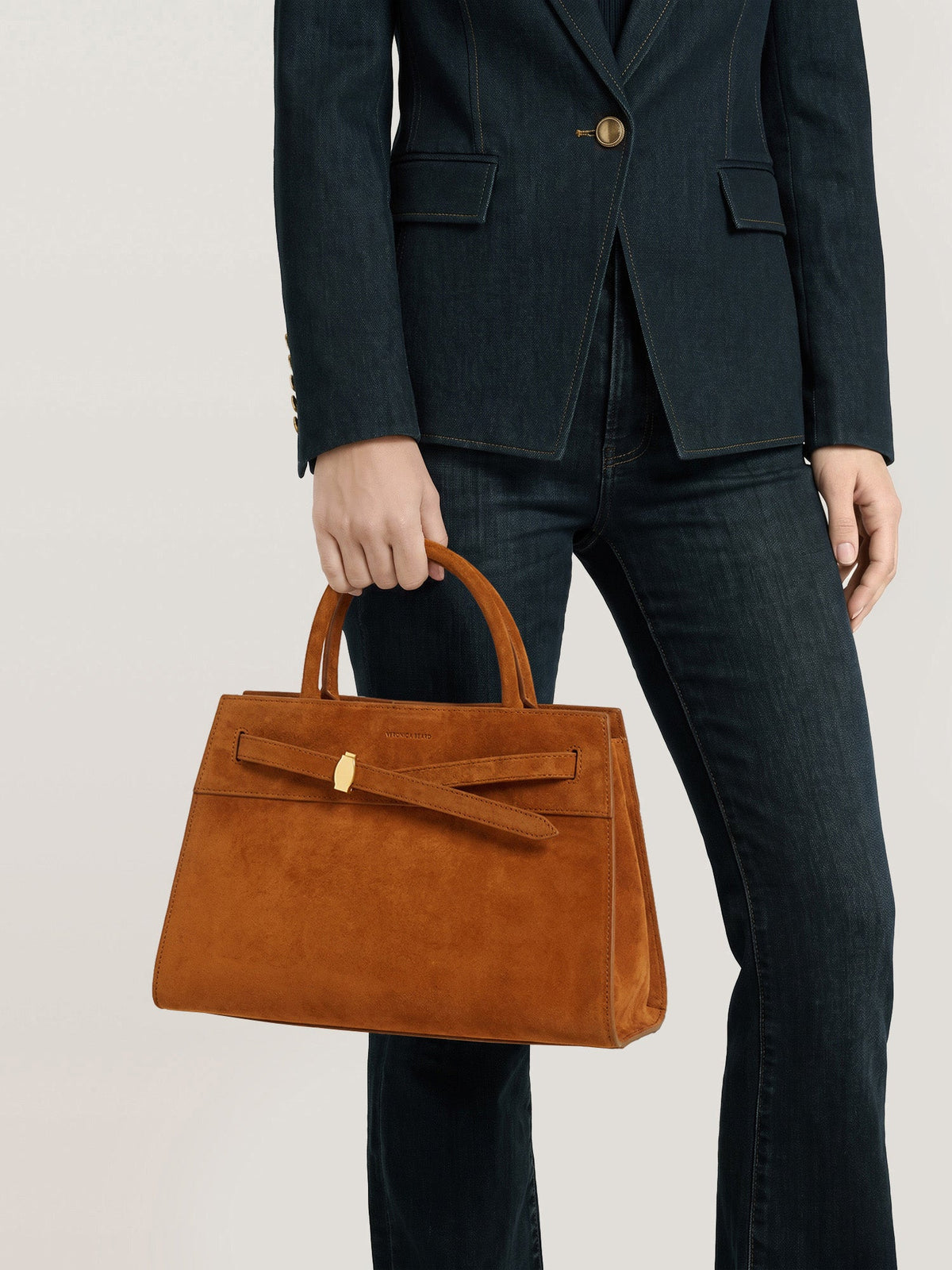 Veronica Beard Suede Dash Bag in Tobacco Brown - Veronica Beard New
