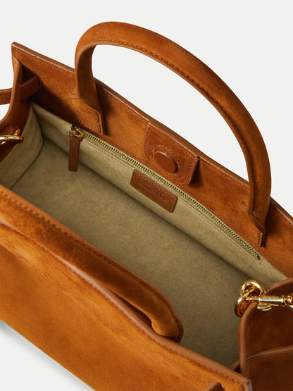 Veronica Beard Suede Dash Bag in Tobacco Brown - Veronica Beard New