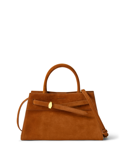 Veronica Beard Suede Dash Bag in Tobacco Brown - Veronica Beard New