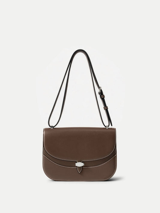 Dash Saddle Bag in Brown Leather - Veronica Beard Everyday