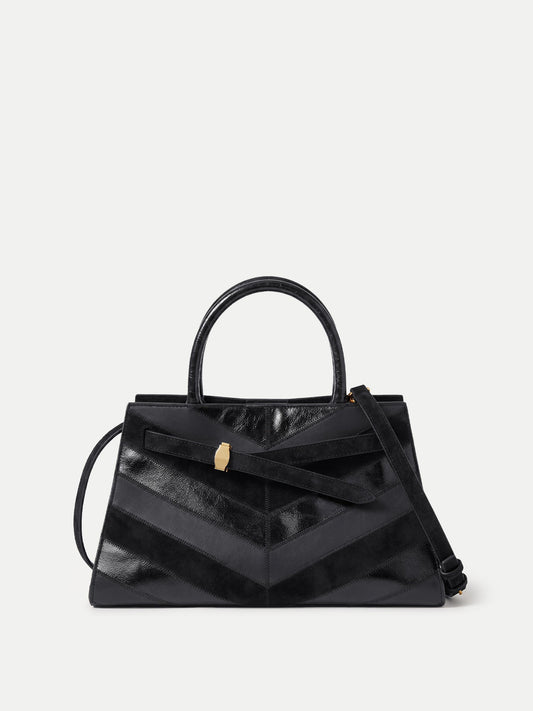 Chevron Veronica Beard Dash Bag in Black Leather - Veronica Beard Smart Buy