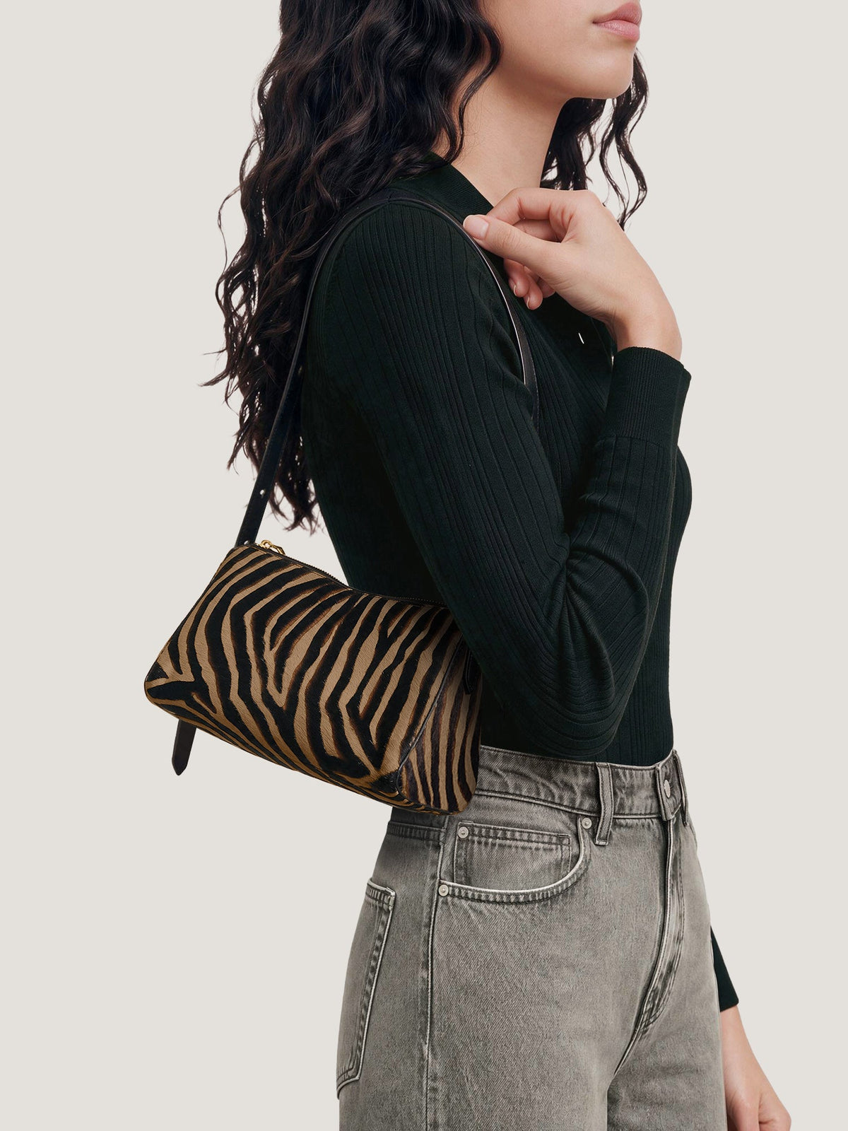 Zebra Calf Hair Prism Bag - Veronica Beard Signature