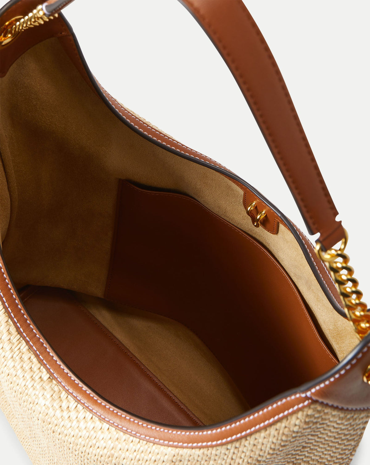 Jour Raffia Bag in Brown Leather Hazelwood/Natural - Veronica Beard Popular