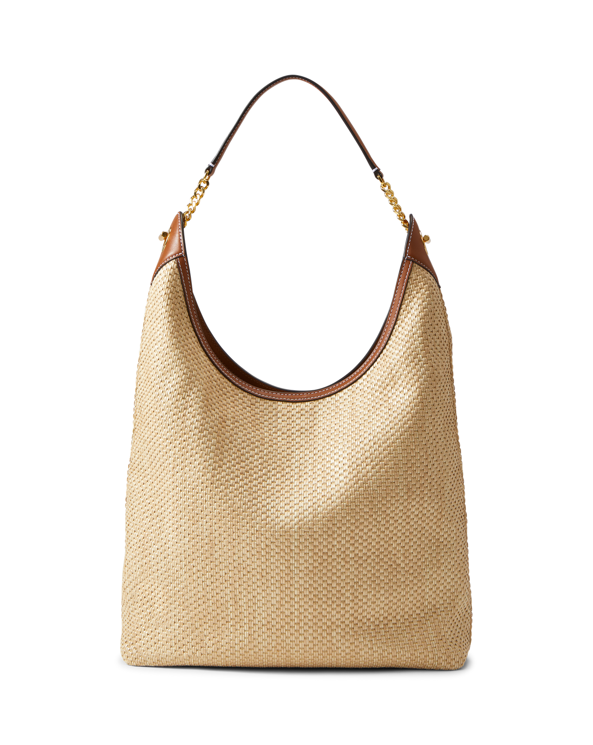Jour Raffia Bag in Brown Leather Hazelwood/Natural - Veronica Beard Popular