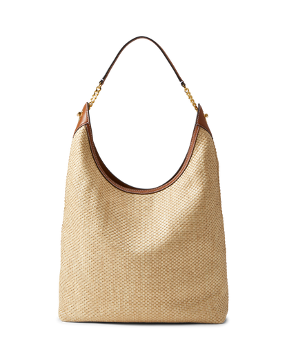 Jour Raffia Bag in Brown Leather Hazelwood/Natural - Veronica Beard Popular