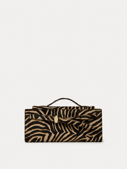Calf Hair Veronica Beard Dash Clutch in Zebra - Veronica Beard New